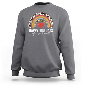 Rainbow 100 Days of School Sweatshirt Womens Happy 100th Day for Teacher TS01 Charcoal Print Your Wear