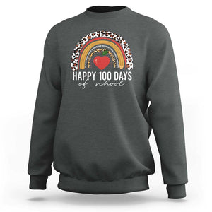 Rainbow 100 Days of School Sweatshirt Womens Happy 100th Day for Teacher TS01 Dark Heather Print Your Wear