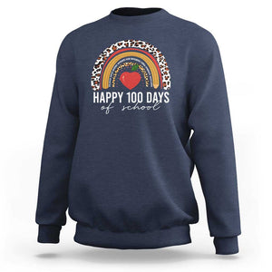 Rainbow 100 Days of School Sweatshirt Womens Happy 100th Day for Teacher TS01 Navy Print Your Wear