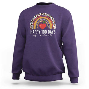 Rainbow 100 Days of School Sweatshirt Womens Happy 100th Day for Teacher TS01 Purple Print Your Wear