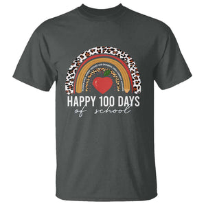 Rainbow 100 Days of School T Shirt Womens Happy 100th Day for Teacher TS01 Dark Heather Print Your Wear