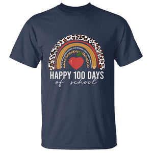 Rainbow 100 Days of School T Shirt Womens Happy 100th Day for Teacher TS01 Navy Print Your Wear