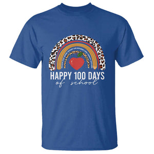 Rainbow 100 Days of School T Shirt Womens Happy 100th Day for Teacher TS01 Royal Blue Print Your Wear