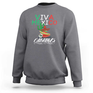 Viva Mexico Cabrones Sweatshirt Celebrate Mexican Pride with Flag Design TS01 Charcoal Print Your Wear