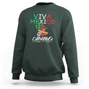 Viva Mexico Cabrones Sweatshirt Celebrate Mexican Pride with Flag Design TS01 Dark Forest Green Print Your Wear