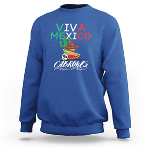 Viva Mexico Cabrones Sweatshirt Celebrate Mexican Pride with Flag Design TS01 Royal Blue Print Your Wear