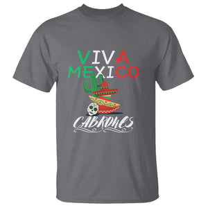 Viva Mexico Cabrones T Shirt Celebrate Mexican Pride with Flag Design TS01 Charcoal Print Your Wear