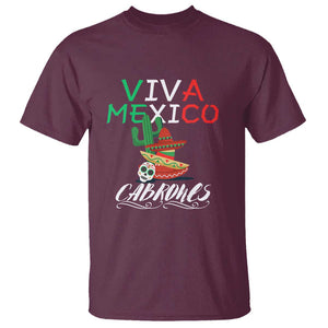 Viva Mexico Cabrones T Shirt Celebrate Mexican Pride with Flag Design TS01 Maroon Print Your Wear