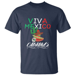 Viva Mexico Cabrones T Shirt Celebrate Mexican Pride with Flag Design TS01 Navy Print Your Wear