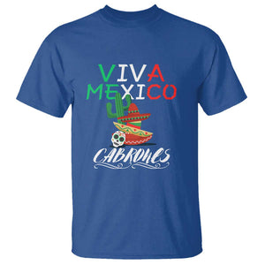 Viva Mexico Cabrones T Shirt Celebrate Mexican Pride with Flag Design TS01 Royal Blue Print Your Wear