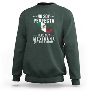 Mexican Flag Mujer Mexicana Sweatshirt Celebrate Mexico Heritage & Culture TS01 Dark Forest Green Print Your Wear