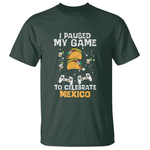 I Paused My Game T Shirt Cinco de Mayo Mexico Theme for Boys & Men TS01 Dark Forest Green Print Your Wear