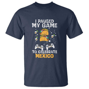 I Paused My Game T Shirt Cinco de Mayo Mexico Theme for Boys & Men TS01 Navy Print Your Wear