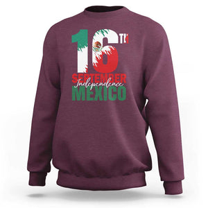 16th September Mexican Independence Day Sweatshirt Mexico Flag Celebration TS01 Maroon Print Your Wear