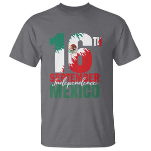 16th September Mexican Independence Day T Shirt Mexico Flag Celebration TS01 Charcoal Print Your Wear