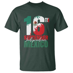 16th September Mexican Independence Day T Shirt Mexico Flag Celebration TS01 Dark Forest Green Print Your Wear