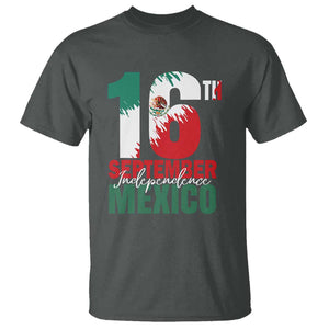 16th September Mexican Independence Day T Shirt Mexico Flag Celebration TS01 Dark Heather Print Your Wear