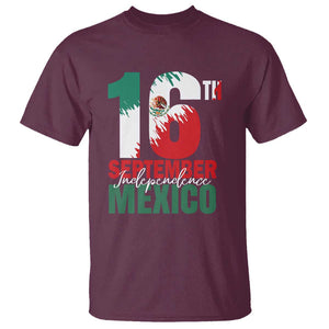 16th September Mexican Independence Day T Shirt Mexico Flag Celebration TS01 Maroon Print Your Wear