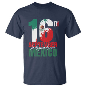 16th September Mexican Independence Day T Shirt Mexico Flag Celebration TS01 Navy Print Your Wear