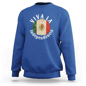 Viva La Independencia Mexico Flag Sweatshirt Mexican Pride Independence Day TS01 Royal Blue Print Your Wear