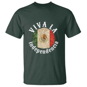 Viva La Independencia Mexico Flag T Shirt Mexican Pride Independence Day TS01 Dark Forest Green Print Your Wear