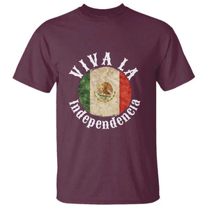 Viva La Independencia Mexico Flag T Shirt Mexican Pride Independence Day TS01 Maroon Print Your Wear