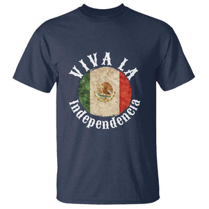 Viva La Independencia Mexico Flag T Shirt Mexican Pride Independence Day TS01 Navy Print Your Wear