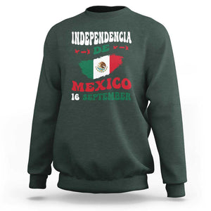 Independencia de Mxico Sweatshirt Celebrate with Flag & Pride TS01 Dark Forest Green Print Your Wear