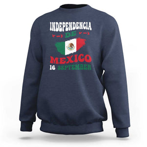 Independencia de Mxico Sweatshirt Celebrate with Flag & Pride TS01 Navy Print Your Wear