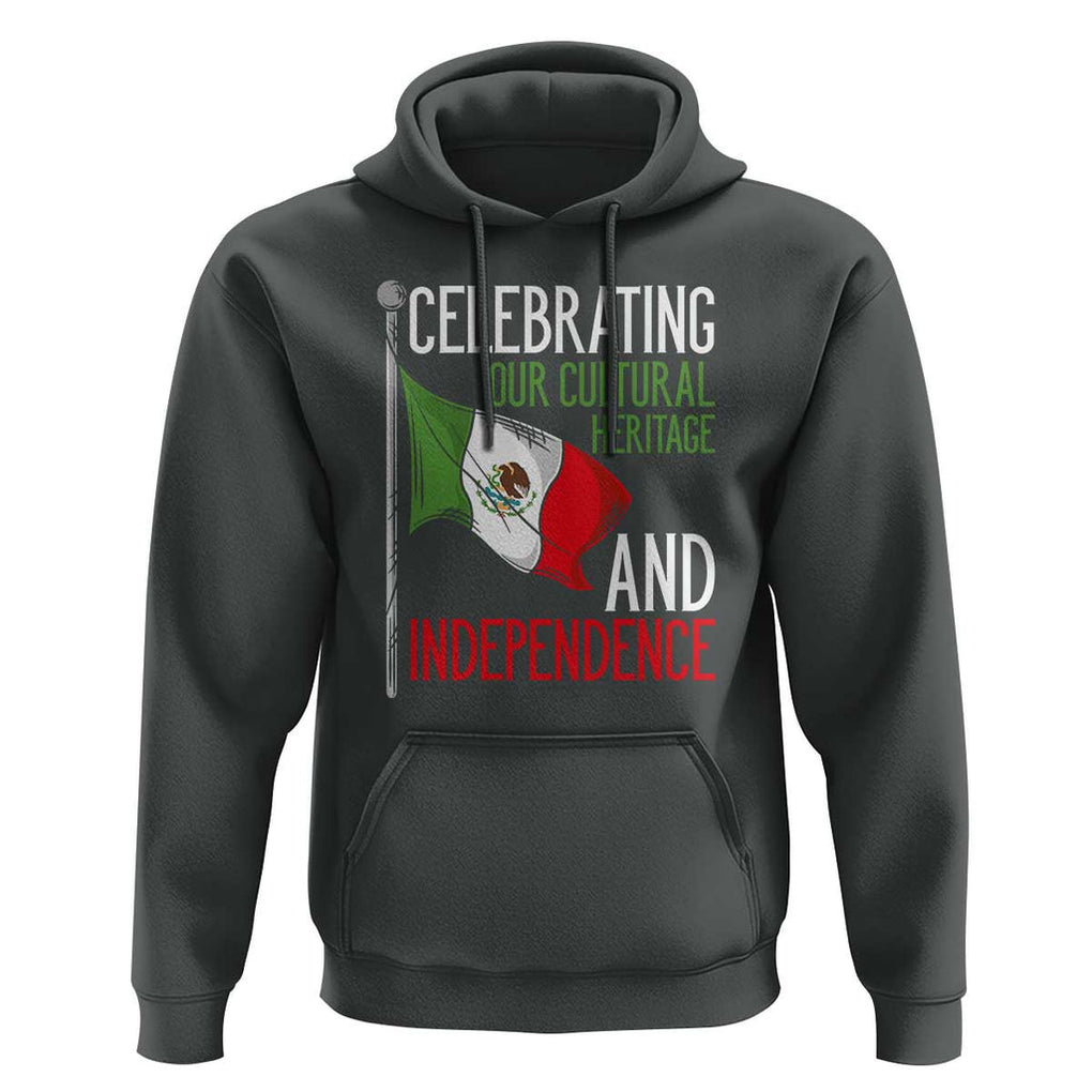 Mexican Flag for Independence Day Hoodie Proudly Display Your Mexican Pride TS01 Dark Heather Print Your Wear