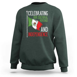 Mexican Flag for Independence Day Sweatshirt Proudly Display Your Mexican Pride TS01 Dark Forest Green Print Your Wear