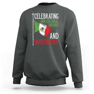 Mexican Flag for Independence Day Sweatshirt Proudly Display Your Mexican Pride TS01 Dark Heather Print Your Wear