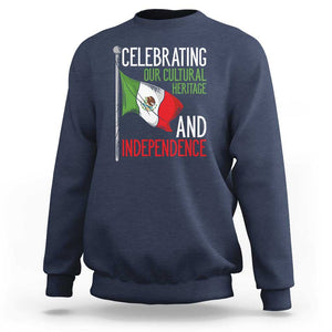 Mexican Flag for Independence Day Sweatshirt Proudly Display Your Mexican Pride TS01 Navy Print Your Wear