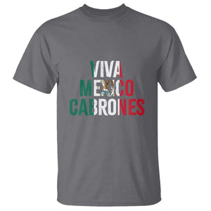 Mexican Independence Day Tee T Shirt Viva Mexico Cabrones Design with Heart TS01 Charcoal Print Your Wear