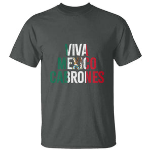 Mexican Independence Day Tee T Shirt Viva Mexico Cabrones Design with Heart TS01 Dark Heather Print Your Wear