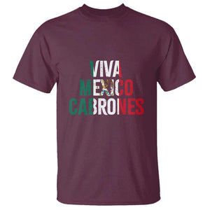 Mexican Independence Day Tee T Shirt Viva Mexico Cabrones Design with Heart TS01 Maroon Print Your Wear