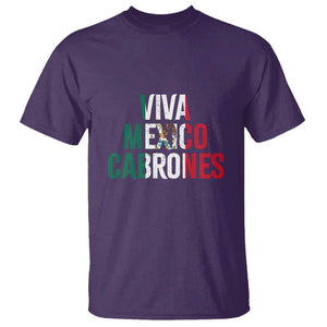 Mexican Independence Day Tee T Shirt Viva Mexico Cabrones Design with Heart TS01 Purple Print Your Wear