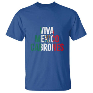 Mexican Independence Day Tee T Shirt Viva Mexico Cabrones Design with Heart TS01 Royal Blue Print Your Wear