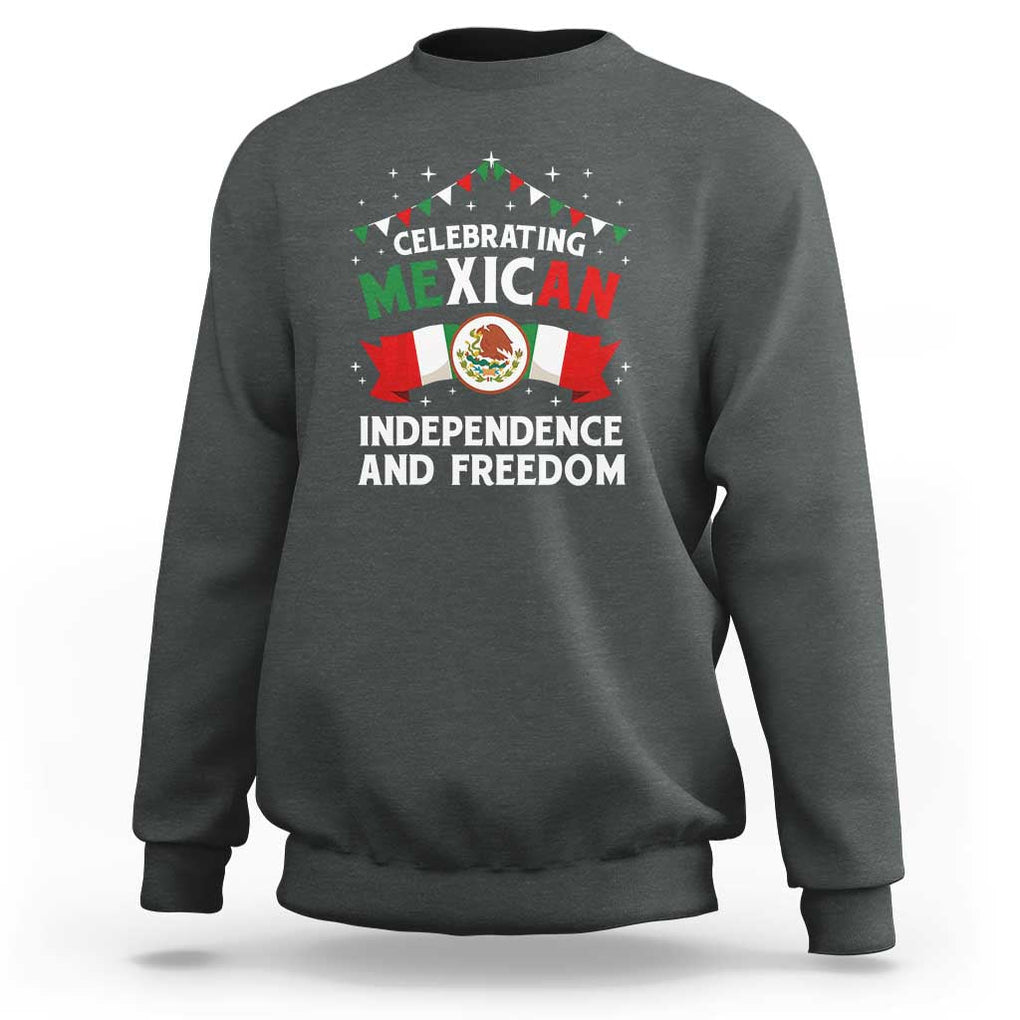 Celebrate Mexican Independence Day in Style Sweatshirt Proudly Display Mexicos Flag TS01 Dark Heather Print Your Wear