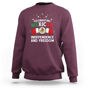 Celebrate Mexican Independence Day in Style Sweatshirt Proudly Display Mexicos Flag TS01 Maroon Print Your Wear