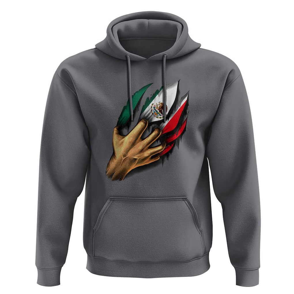 Show Your Pride with This Mexican Flag Hoodie Tee for Independence Day TS01 Charcoal Print Your Wear