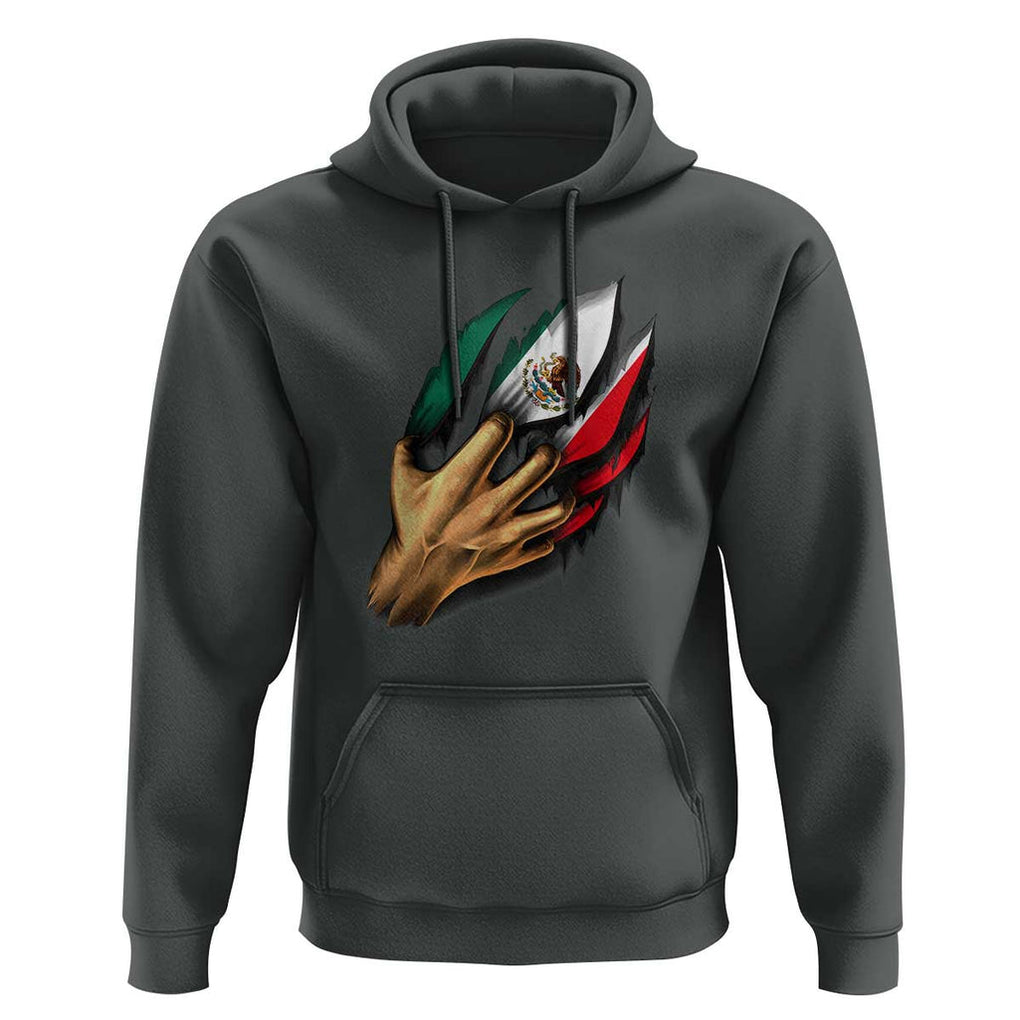 Show Your Pride with This Mexican Flag Hoodie Tee for Independence Day TS01 Dark Heather Print Your Wear