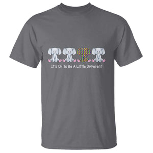 Autism Acceptance T Shirt It's Ok To Be A Little Different Jigsaw Puzzle Elephant TS01 Charcoal Printyourwear