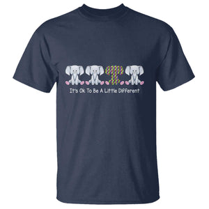 Autism Acceptance T Shirt It's Ok To Be A Little Different Jigsaw Puzzle Elephant TS01 Navy Printyourwear