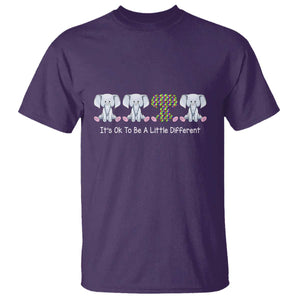 Autism Acceptance T Shirt It's Ok To Be A Little Different Jigsaw Puzzle Elephant TS01 Purple Printyourwear