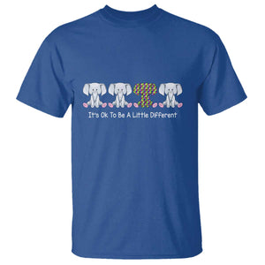 Autism Acceptance T Shirt It's Ok To Be A Little Different Jigsaw Puzzle Elephant TS01 Royal Blue Printyourwear