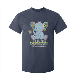 Autism Awareness Elephant T Shirt For Kid Its Ok To Be Different TS01 Navy Printyourwear