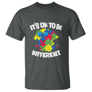 Autism Awareness Day T Shirt It's Okay To Be Different Elephant TS01 Dark Heather Printyourwear