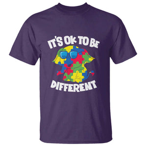 Autism Awareness Day T Shirt It's Okay To Be Different Elephant TS01 Purple Printyourwear