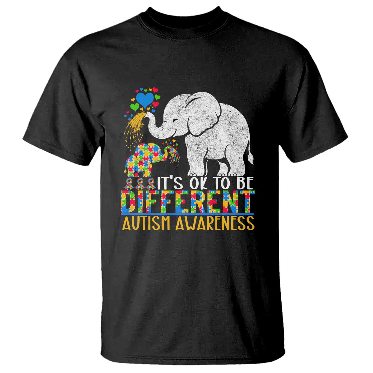 It Is Ok To Be Elephant Different Autism Awareness T Shirt TS01 Black Printyourwear